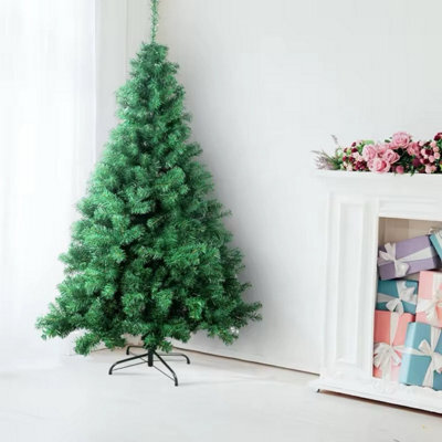 Uetian 5Ft Green Artificial Christmas Tree Small Spruce With 600 Pvc Branch Tips And Foldable Metal Stand No Decoration Added - image 1