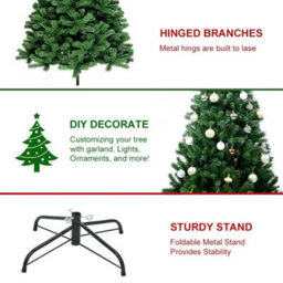 Uetian 5Ft Green Artificial Christmas Tree Small Spruce With 600 Pvc Branch Tips And Foldable Metal Stand No Decoration Added - thumbnail 5