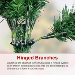 Uetian 5Ft Green Artificial Christmas Tree Small Spruce With 600 Pvc Branch Tips And Foldable Metal Stand No Decoration Added - thumbnail 6