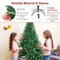 Uetian 5Ft Green Artificial Christmas Tree Small Spruce With 600 Pvc Branch Tips And Foldable Metal Stand No Decoration Added - thumbnail 7