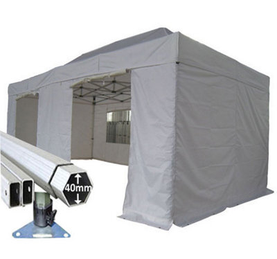 Crocodile Trading 3M X 6M Extreme 40 Commercial Instant Shelter Pop Up Gazebos Frame, Canopy & Sides - White - image 1