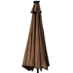 VRUC Garden Parasol Outdoor Patio Umbrella With Solar Led Lights And Crank Tilt 2.7M Coffee - thumbnail 4