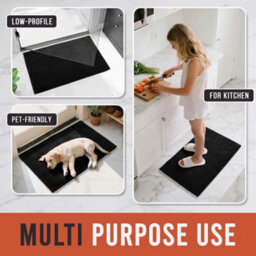 Moonlight Bedding Plush Chenille Bathroom Floor Mat Non-Slip Quick-Dry Absorbent Bathroom & Doorway Shower Rug Black 60X90 Cm - thumbnail 4
