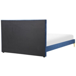 Beliani Bed Velvet Limoux 140 X 200 Cm (Eu Double) Navy Blue - thumbnail 6