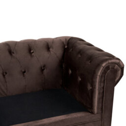 Beliani Sofa 3 Seater Chesterfield Velvet Dark Brown - thumbnail 8
