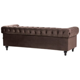 Beliani Sofa 3 Seater Chesterfield Velvet Dark Brown - thumbnail 5