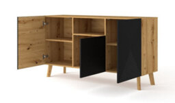 Arte Modern Luxi Sideboard Cabinet In Black W1460mm X H800mm X D420mm - thumbnail 2