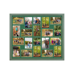 AK Frames 80X70Cm Green Classic Multi Photo Frame With Emerald Mount - Holds 20 Apertures (18X) 6X4, (2X) 4X4 Photos - thumbnail 1
