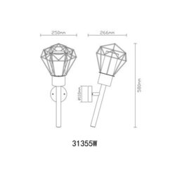 Luminosa Lighting Luminosa Horace Torch Outdoor Wall Lamp Black Ip44 1X E27 - thumbnail 6
