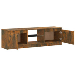 Berkfield Tv Cabinet With Led Lights Smoked Oak 120X30X35.5 Cm - thumbnail 9