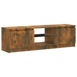 Berkfield Tv Cabinet With Led Lights Smoked Oak 120X30X35.5 Cm - thumbnail 8