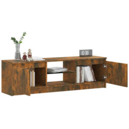 Berkfield Tv Cabinet With Led Lights Smoked Oak 120X30X35.5 Cm - thumbnail 7