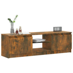 Berkfield Tv Cabinet With Led Lights Smoked Oak 120X30X35.5 Cm - thumbnail 6