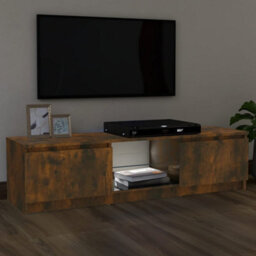 Berkfield Tv Cabinet With Led Lights Smoked Oak 120X30X35.5 Cm - thumbnail 5