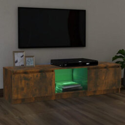 Berkfield Tv Cabinet With Led Lights Smoked Oak 120X30X35.5 Cm - thumbnail 4
