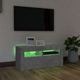 Vidaxl Tv Cabinet With Led Lights Concrete Grey 90X35X40 Cm - thumbnail 4