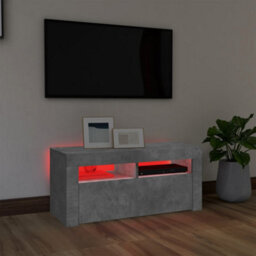 Vidaxl Tv Cabinet With Led Lights Concrete Grey 90X35X40 Cm - thumbnail 5