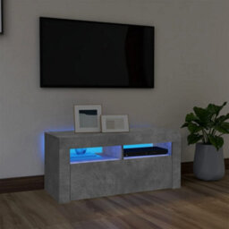 Vidaxl Tv Cabinet With Led Lights Concrete Grey 90X35X40 Cm - thumbnail 2
