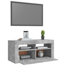 Vidaxl Tv Cabinet With Led Lights Concrete Grey 90X35X40 Cm - thumbnail 6