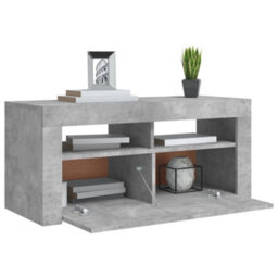 Vidaxl Tv Cabinet With Led Lights Concrete Grey 90X35X40 Cm - thumbnail 7