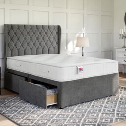 Divan Base Direct Wool Steel Platform Top Divan Bed No Storage Base Only 5Ft King Size - thumbnail 1