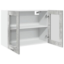 Walplus Hanging Glass Cabinet Lyon Concrete Grey 80X31X60 Cm - thumbnail 7