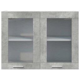 Walplus Hanging Glass Cabinet Lyon Concrete Grey 80X31X60 Cm - thumbnail 4