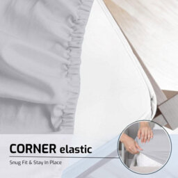 Moonlight Bedding 40Cm Deep Pocket Fitted Sheet King-Elastic Corners Wrinkle Resistant Bed Sheet (Silver, 152X200Cm, 5X7 Fit) - thumbnail 3