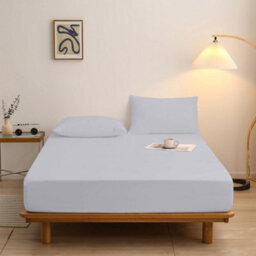 Moonlight Bedding 40Cm Deep Pocket Fitted Sheet King-Elastic Corners Wrinkle Resistant Bed Sheet (Silver, 152X200Cm, 5X7 Fit) - thumbnail 1
