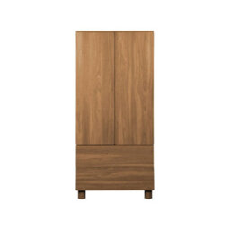 Sweeek - Wardrobe With 2 Doors, 2 Drawers And 1 Hanging Rail Wood Decor Hazel 80X53X180 Cm - Ayana - thumbnail 4