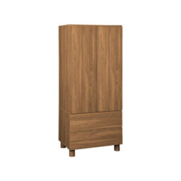 Sweeek - Wardrobe With 2 Doors, 2 Drawers And 1 Hanging Rail Wood Decor Hazel 80X53X180 Cm - Ayana - thumbnail 2