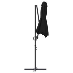 Berkfield Garden Cantilever Parasol Black Powder-Coated Steel - thumbnail 7