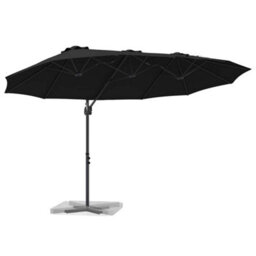 Berkfield Garden Cantilever Parasol Black Powder-Coated Steel - thumbnail 3