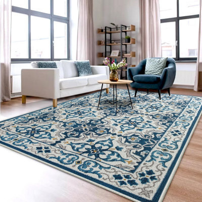 Ameha Luna Printed Rug Large Area Traditional Floral Medallion Pattern Rugs Hallway Living Room Carpet 160X230 Cm - image 1