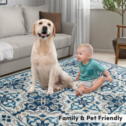 Ameha Luna Printed Rug Large Area Traditional Floral Medallion Pattern Rugs Hallway Living Room Carpet 160X230 Cm - thumbnail 9
