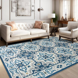 Ameha Luna Printed Rug Large Area Traditional Floral Medallion Pattern Rugs Hallway Living Room Carpet 160X230 Cm - thumbnail 4