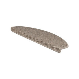 Floordirekt Calcutta Self Adhesive Hard Wearing Sisal Stair Tread Mat For Indoor Stairs Semicircular Taupe 23.5 X 65 Cm - thumbnail 1