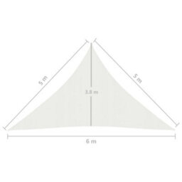 Berkfield Sunshade Sail 160 G/m2 White 5X5X6 M Hdpe - thumbnail 6