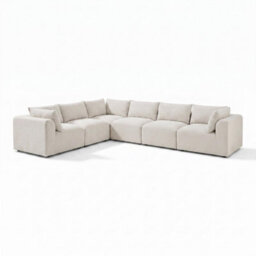 Furniturebox Uk Drift Cream Boucle Fabric 5 Seater L-Shaped Modular Corner Sofa - thumbnail 6