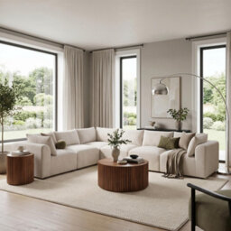 Furniturebox Uk Drift Cream Boucle Fabric 5 Seater L-Shaped Modular Corner Sofa - thumbnail 5