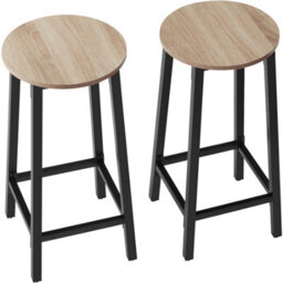 Tectake Bar Stools Corby - Industrial Wood Light, Oak Sonoma, Set Of 4 - thumbnail 8