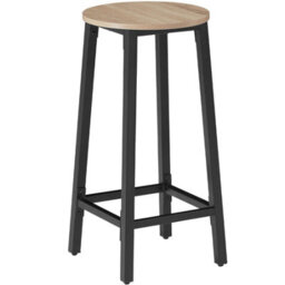 Tectake Bar Stools Corby - Industrial Wood Light, Oak Sonoma, Set Of 4 - thumbnail 2