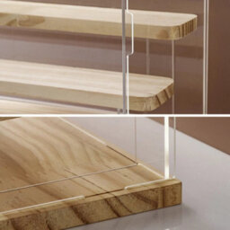5Tier Clear Acrylic Display Case With Led Light For Collectibles Figures Wood - thumbnail 3