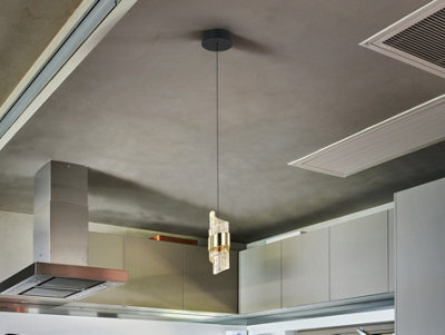 Luminosa Lighting Luminosa Iliada Slim Pendant Ceiling Light Black, Gold Led 3000K - Uk Stock - image 1