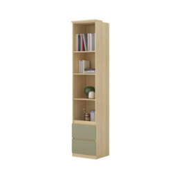 Arte Terra 83 Storage Cabinet 45Cm Oak Lindberg & Eucalyptus, Slim Green-Toned Bedroom Cabinet With Shelves & Drawers - thumbnail 4