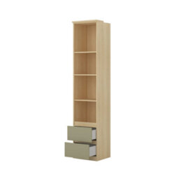 Arte Terra 83 Storage Cabinet 45Cm Oak Lindberg & Eucalyptus, Slim Green-Toned Bedroom Cabinet With Shelves & Drawers - thumbnail 3