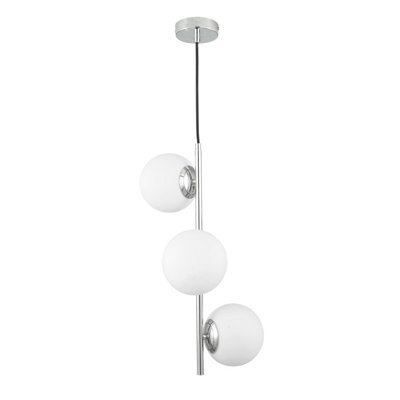 Pacific Lifestyle Asterope White Orb And Shiny Chrome Metal Pendant - image 1