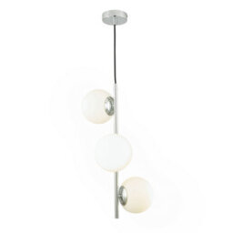 Pacific Lifestyle Asterope White Orb And Shiny Chrome Metal Pendant - thumbnail 2