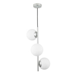 Pacific Lifestyle Asterope White Orb And Shiny Chrome Metal Pendant