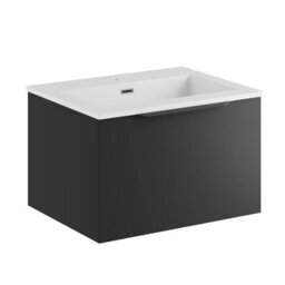Affine 600mm Bathroom Vanity Unit Basin Wall Hung Storage Furniture Soft Close Black - thumbnail 5